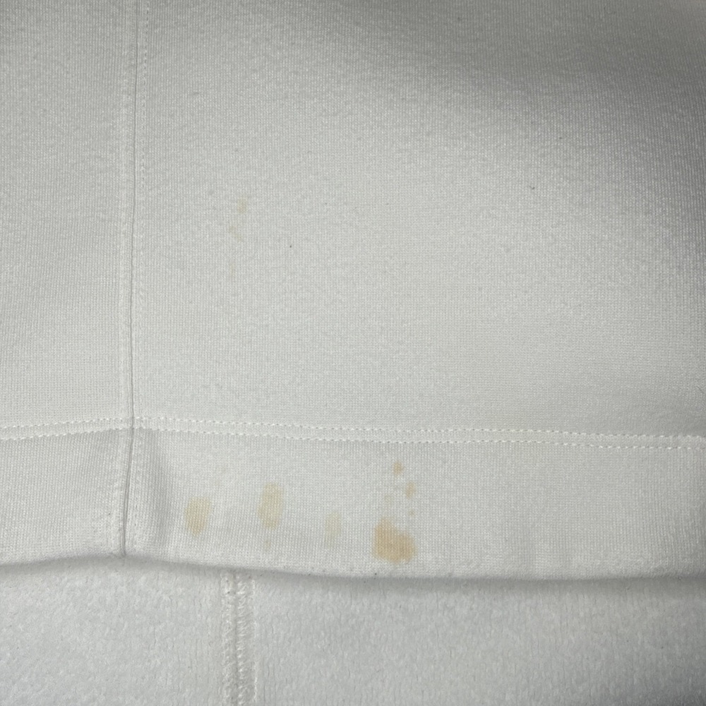 Athleta White Fleece Mock Neck Top XL Oversized Cozy Quiet Luxury Athleisure - Picture 4 of 14